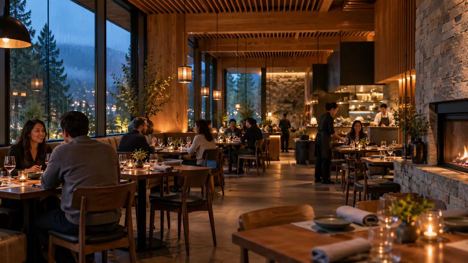 Dining room before service
