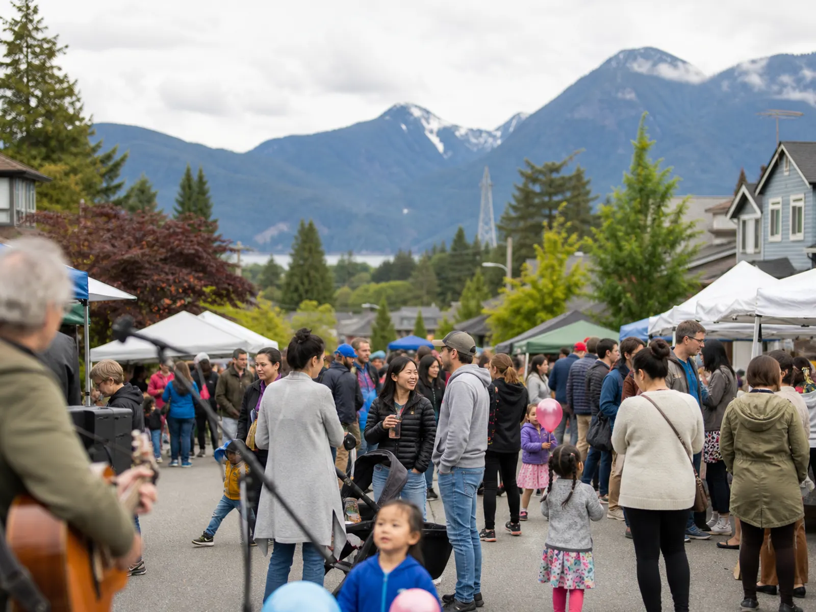 Neighbours at a community event in the Tri-Cities