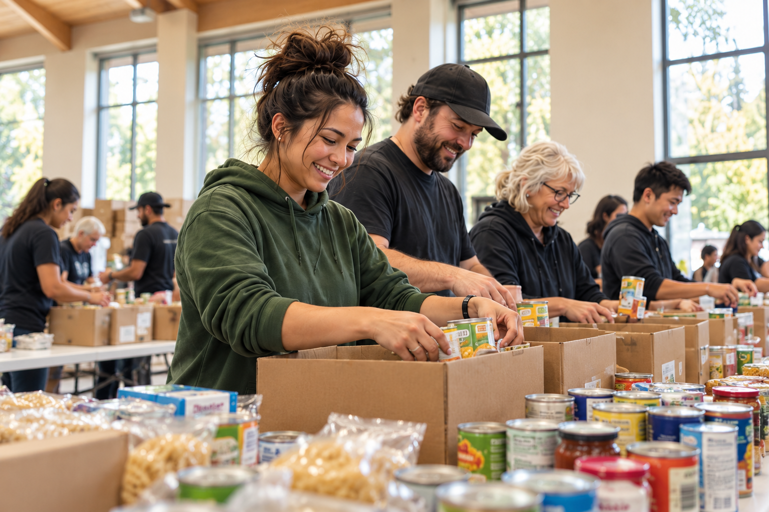 Local volunteers working together on a community project in the Tri-Cities